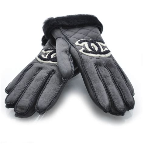 vintage chanel leather gloves|chanel leather fur gloves.